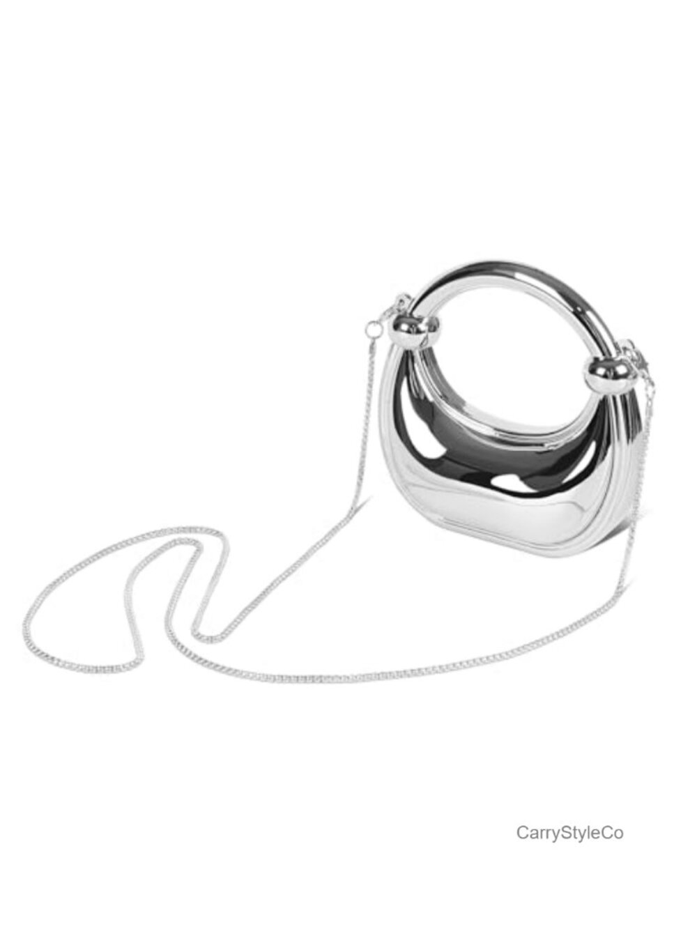 Mini Acrylic Crescent Moon Clutch Crossbody Chain Purse Evening Party Bag